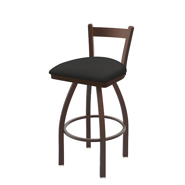 25" Low Back Swivel Counter Stool, Bronze Finish, Canter Iron Seat